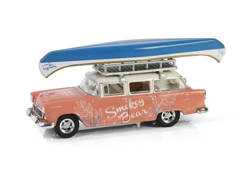 Greenlight Collectibles - 1955 Chevrolet Two-Ten Townsman with roof rack and canoe Smokey Bear Series - Scala 1/64 - Image 2
