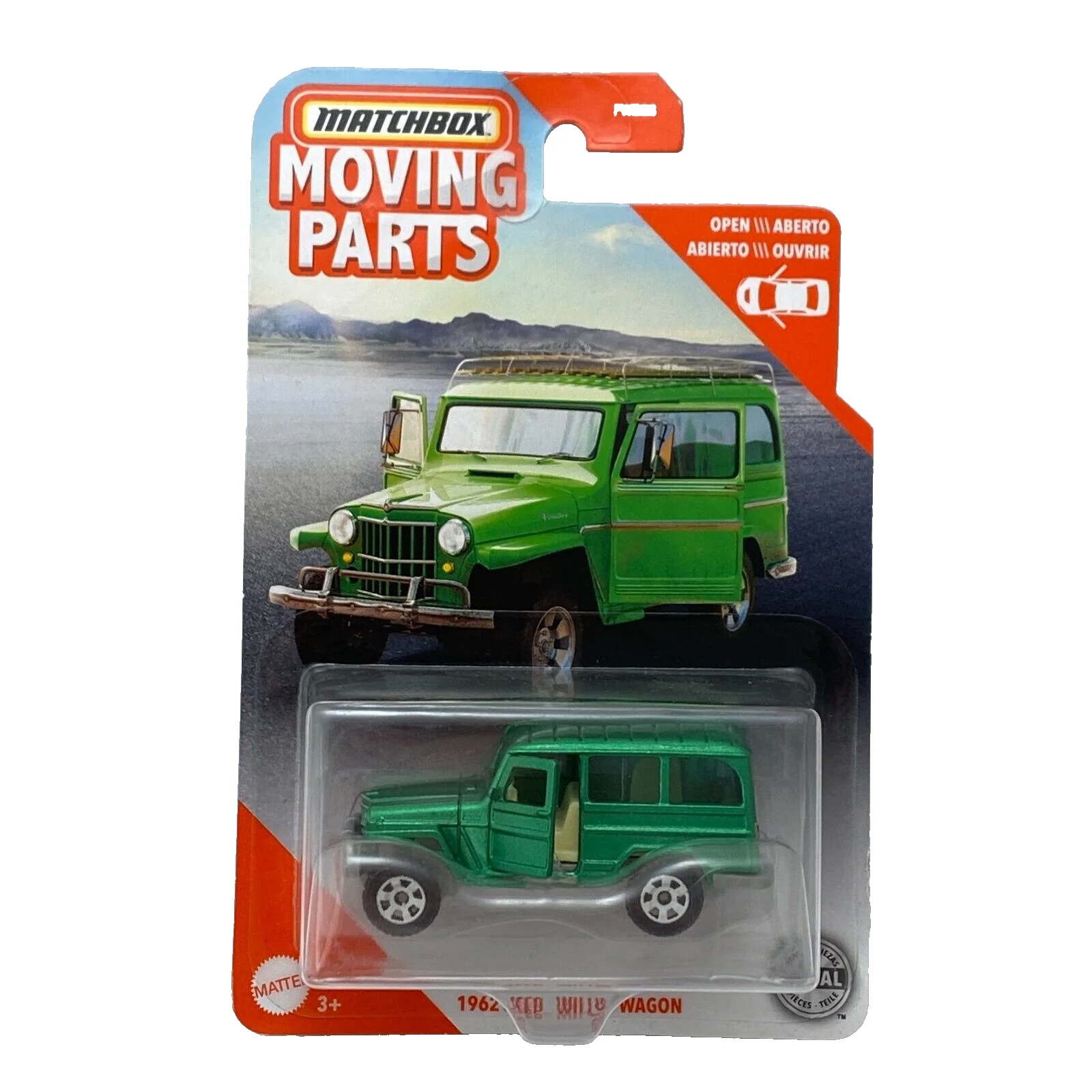 Matchbox - 1962 Jeep Willys Wagon Green - Matchbox Moving Parts - Scala 1/64 Circa