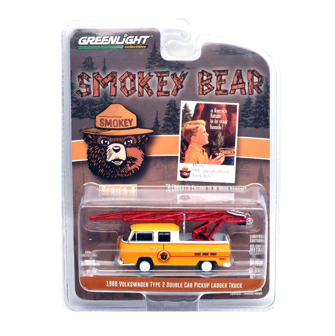 Greenlight Collectibles - 1968 VW Type 2 Double Cab Ladder Truck Smokey Bear Series 4 - Scala 1/64