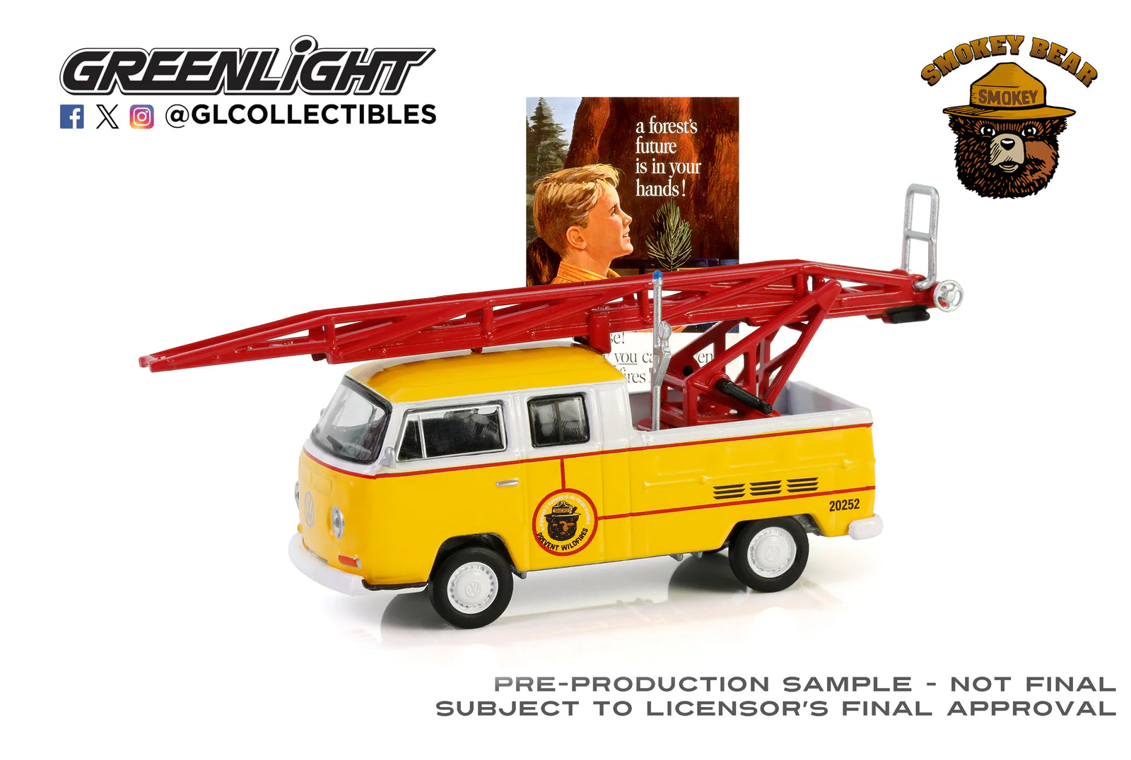 Greenlight Collectibles - 1968 VW Type 2 Double Cab Ladder Truck Smokey Bear Series 4 - Scala 1/64 - Image 2