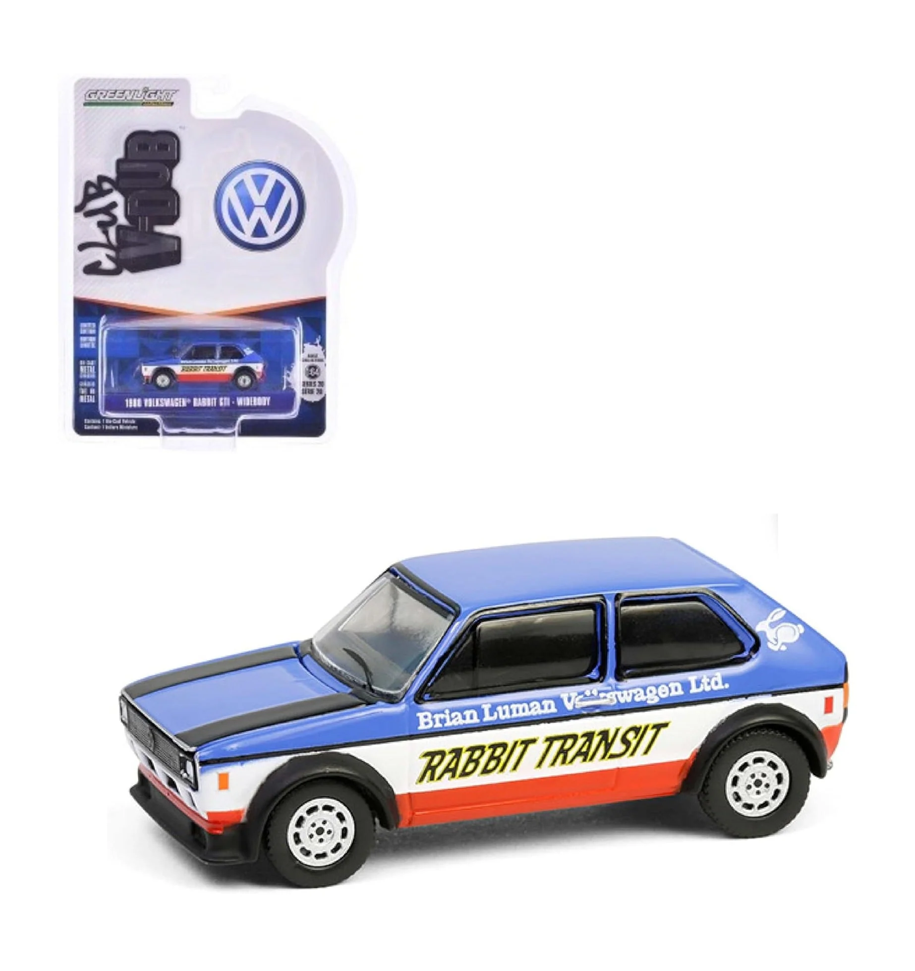 Greenlight Collectibles - 1980 Volkswagen Golf - Rabbit GTI Widebody - Club V-Dub - Scala 1/64