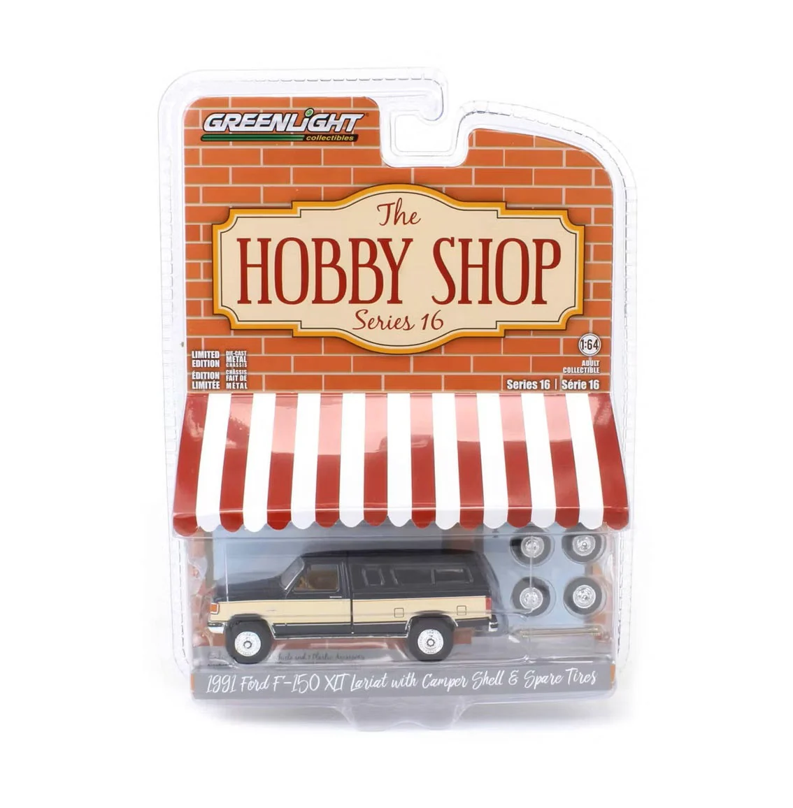 Greenlight - 1991 Ford F-150 XLT Lariat Truck with Camper Shell and Spare Tires - Series Hobby Shop - Scala 1/64