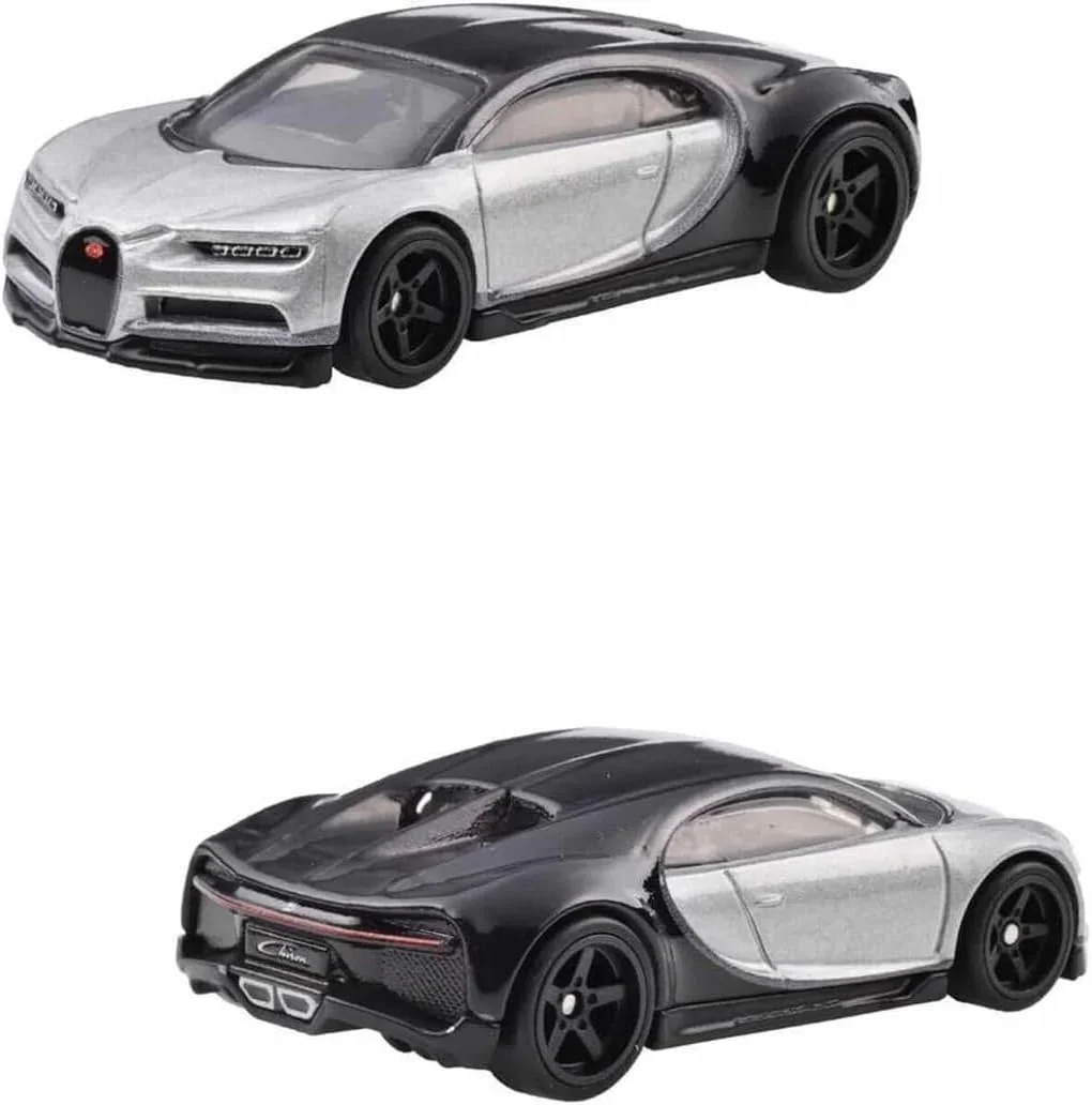 Hot Wheels Premium - 2-Pack Bugatti Veyron and 16' Bugatti Chiron - Scala 1/64 - Image 2