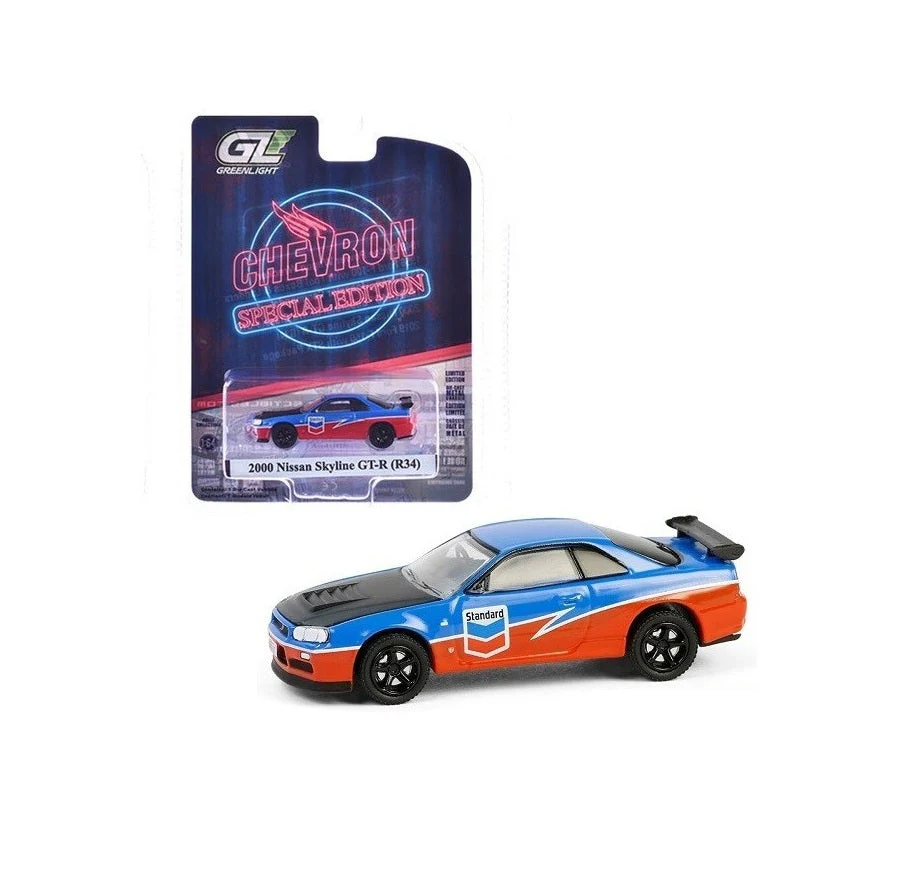 Greenlight Collectibles - 2000 Nissan Skyline GT-R (R34) "Chevron Special Edition" - Scala 1/64