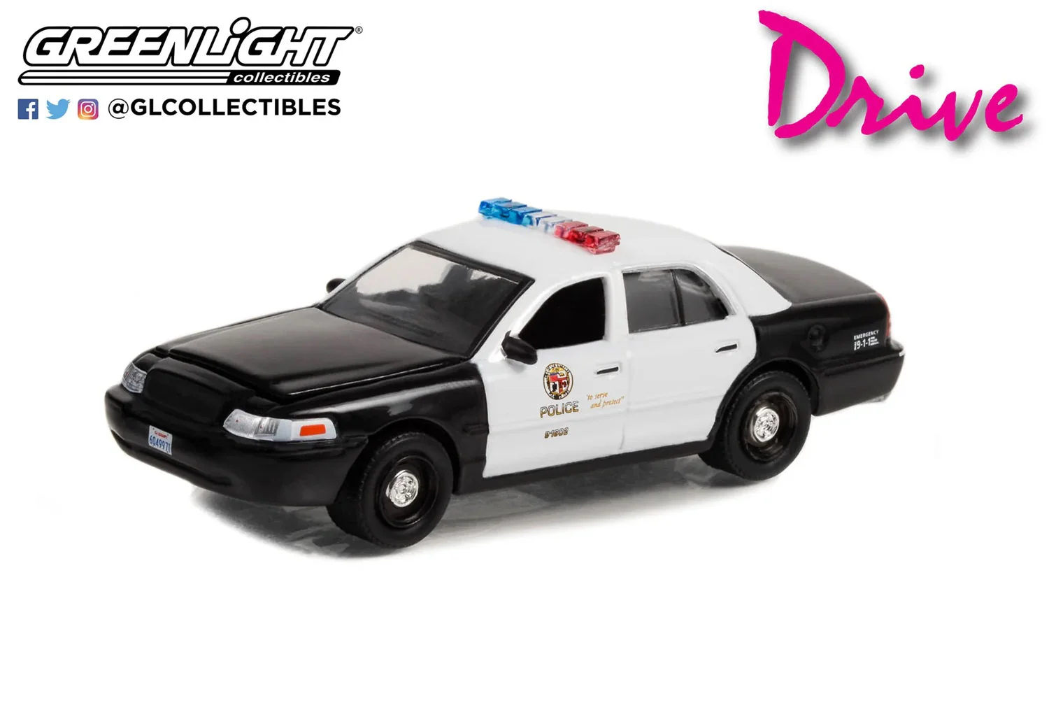 Greenlight - 2001 Ford Crown Victoria Police Interceptor DRIVE - Scala 1/64 - Image 2