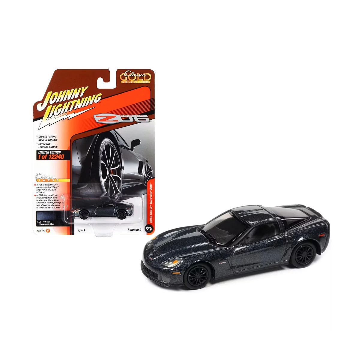 Johnny Lightning - 2012 Chevrolet Corvette Z06 Supersonic Blue Metallic "Classic Gold Collection" - Scala 1/64
