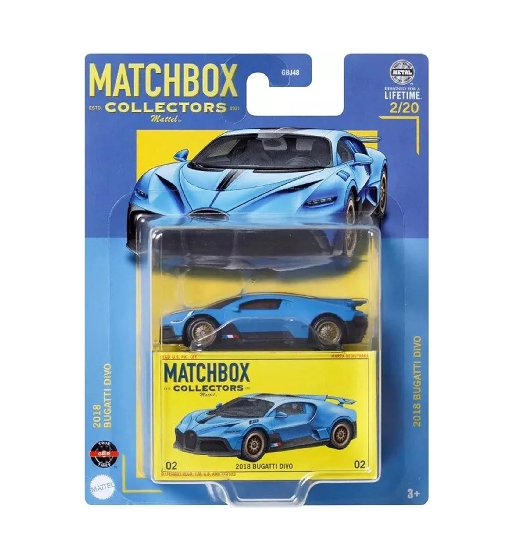 Matchbox Collectors - 2018 Bugatti Divo 02/20 - Scala 1/64 Circa