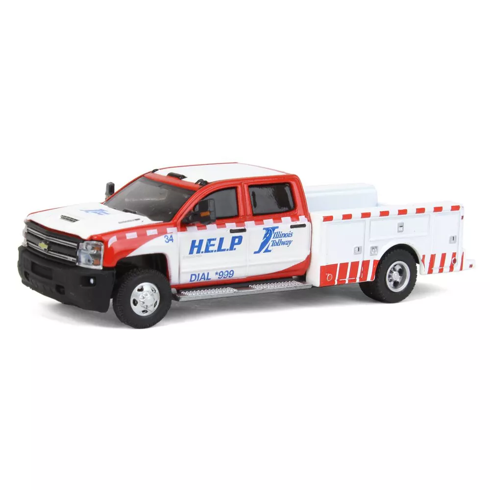 Greenlight - 2018 Chevrolet Silverado 3500 Service Bed Illinois Tollway - Dually Drivers Series - Scala 1/64 - Image 5