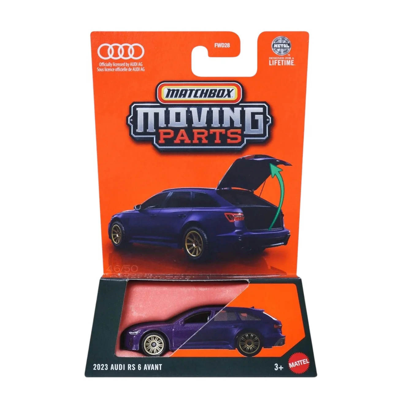 Matchbox - 2023 Audi RS6 Avant Purple - Moving Parts - Scala 1/64 Circa