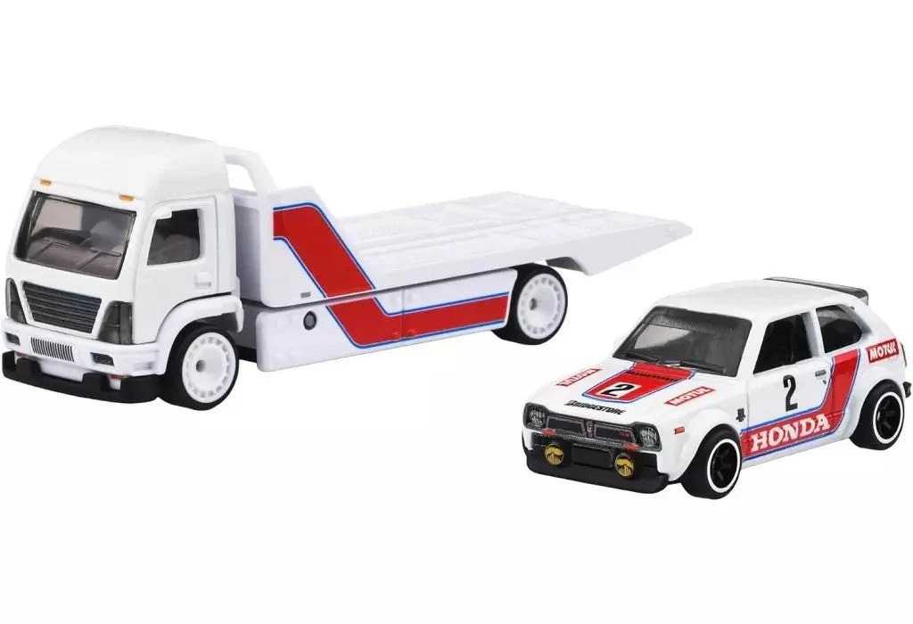 Hot Wheels Premium - '73 Honda Civic Custom + Aero Lift - Series Car Culture Team Transport - Scala 1/64 - Image 3