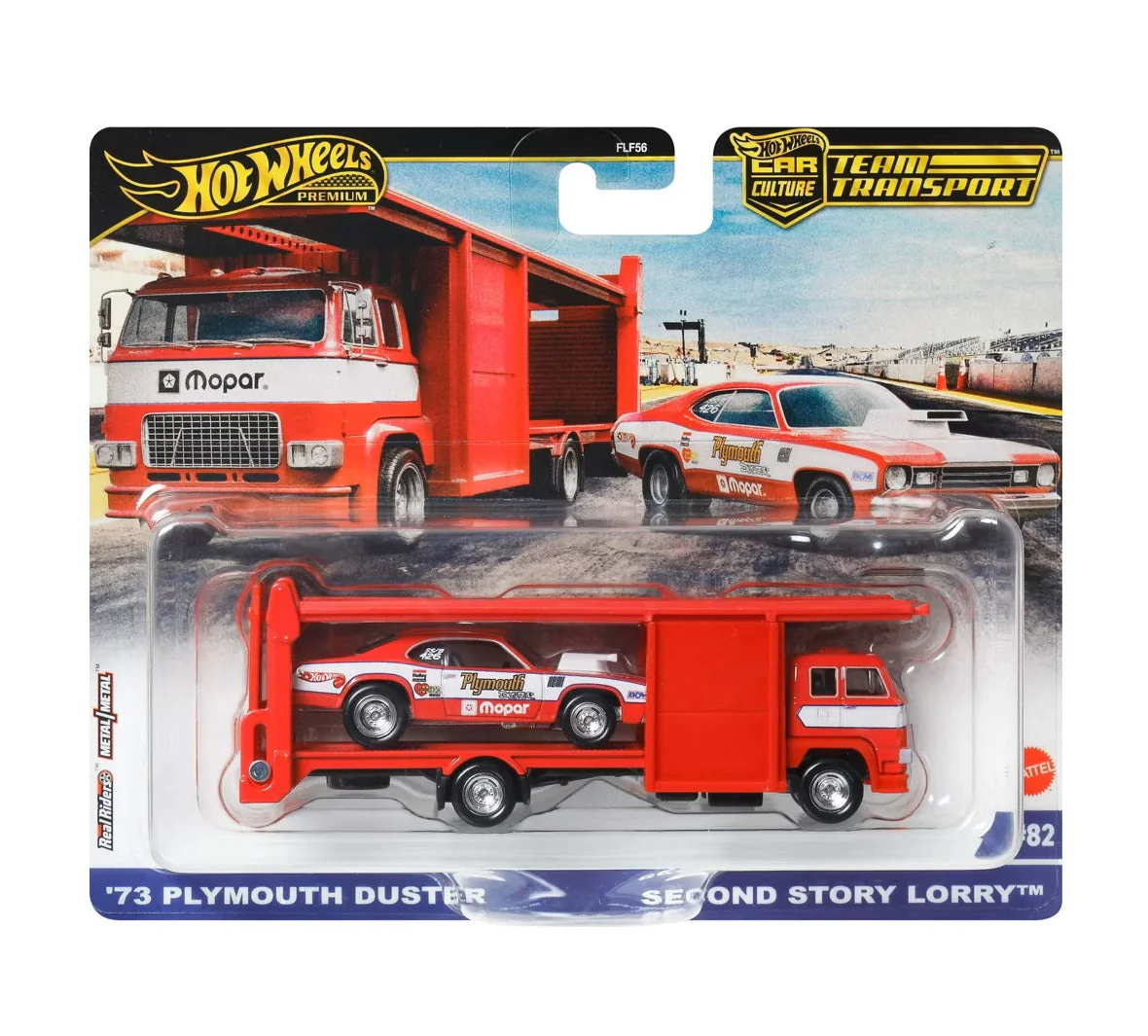 Hot Wheels Premium - '73 Plymouth Duster +  Second Story Lorry - Series Car Culture Team Transport - Scala 1/64