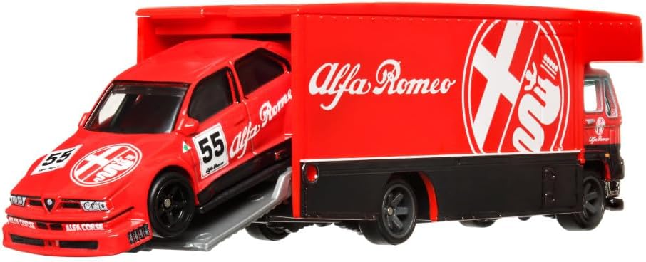 Hot Wheels Premium - Alfa Romeo 155 V6 Ti and Fleet Flyer - Series Car Culture Team Transport - Scala 1/64 - Image 4