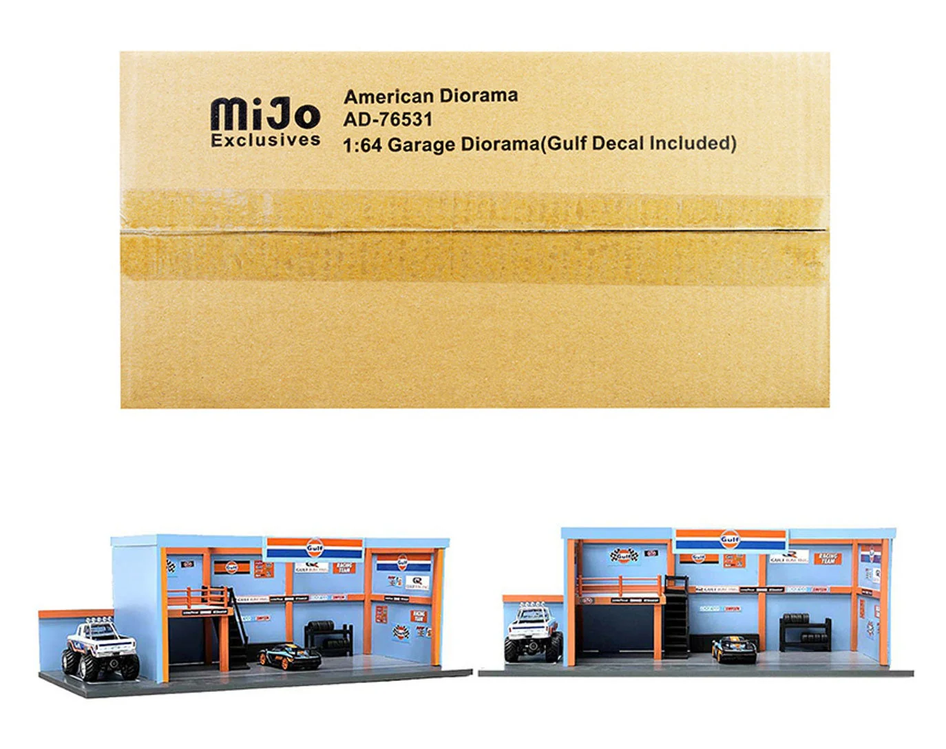 American Diorama - Garage Diorama (Gulf Oil stickers pack included) Cars Not Included - Scala 1/64 AD-76531MJ - Image 3
