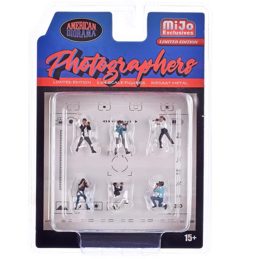 American Diorama - "Photographers" 6 piece Diecast Figure Set (6 Figures) Limited Edition MiJo Exclusives - Scala 1/64 AD-2414MJ - Image 3
