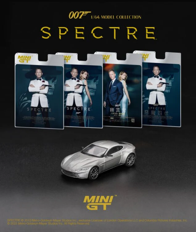 Mini GT - Aston Martin DB10 "Spectre" 007 James Bond - Scala 1/64 MGT00910-007D Dutch Packaging