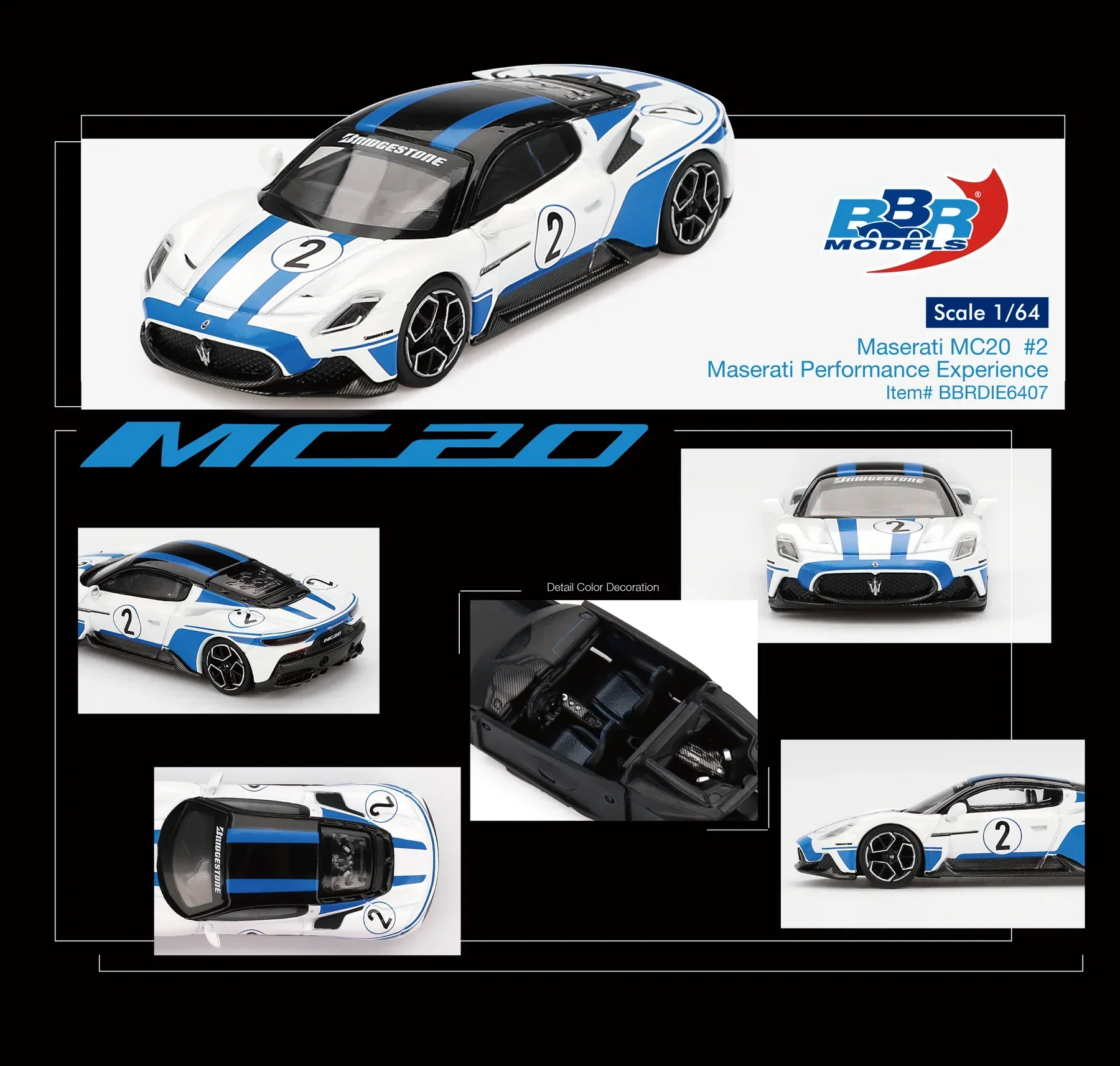 BBR Models - Maserati MC20 #2 Maserati Performance Experience - Scala 1/64 BBRDIE6407 - Image 4