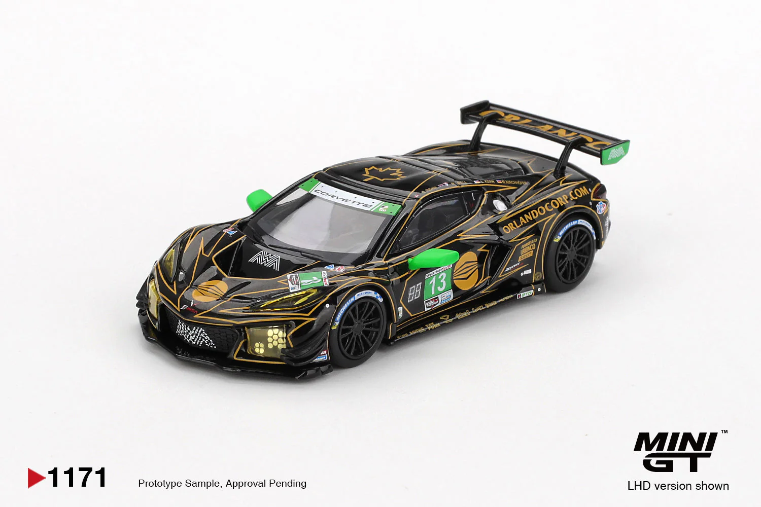 Mini GT - Chevrolet Corvette Z06 GT3.R #13 AWA 2025 IMSA Daytona 24 Hrs 2025 - Scala 1-64 MGT01171-L