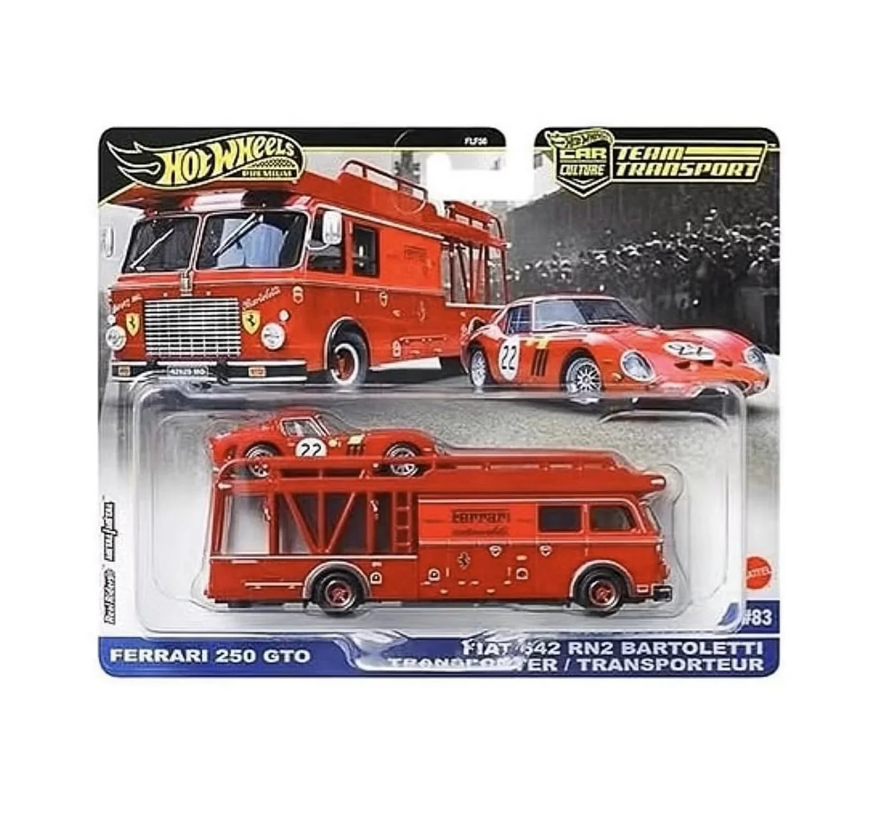 Hot Wheels Premium - Ferrari 250 GTO + Fiat 642 RN2 Bartoletti Transporter - Series Car Culture Team Transport - Hot Wheels Premium - Scala 1/64