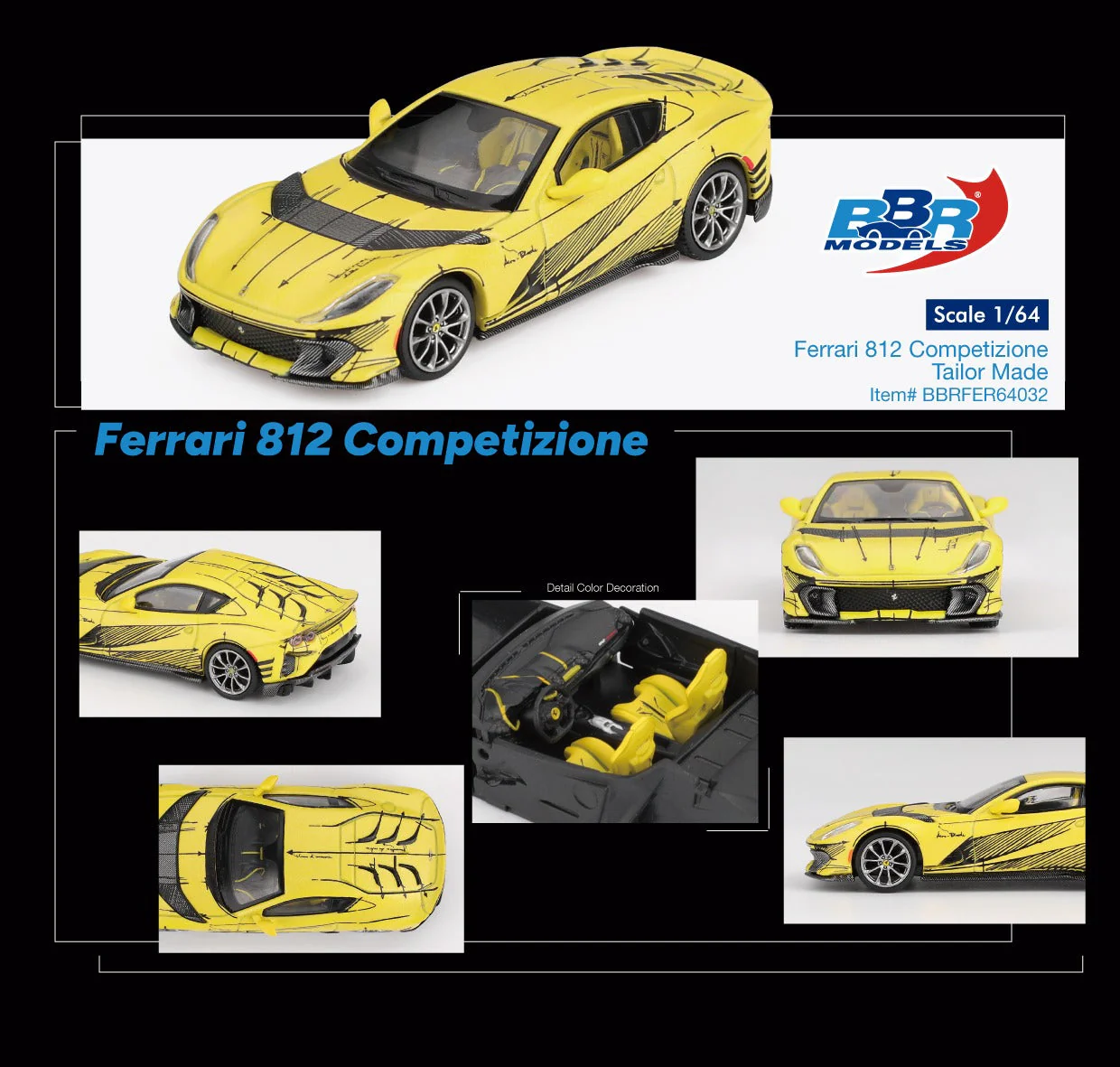 BBR Models - Ferrari 812 Competizione Tailor Made 2021 - Scala 1/64 BBRFER64032 - Image 4