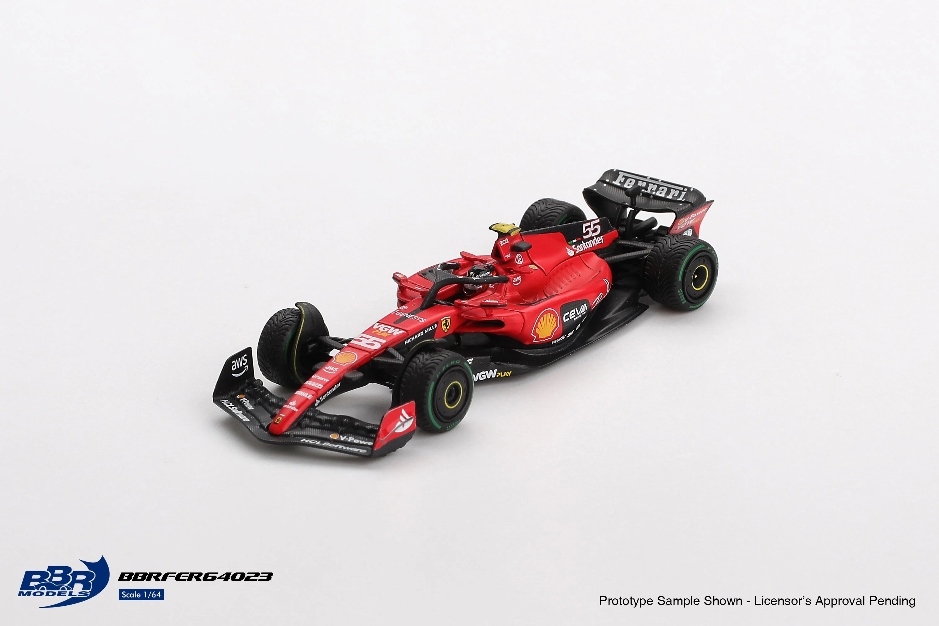 BBR Models - Ferrari SF23 #55 Carlos Sainz Monaco GP 2023 - Scala 1/64 BBRFER64023