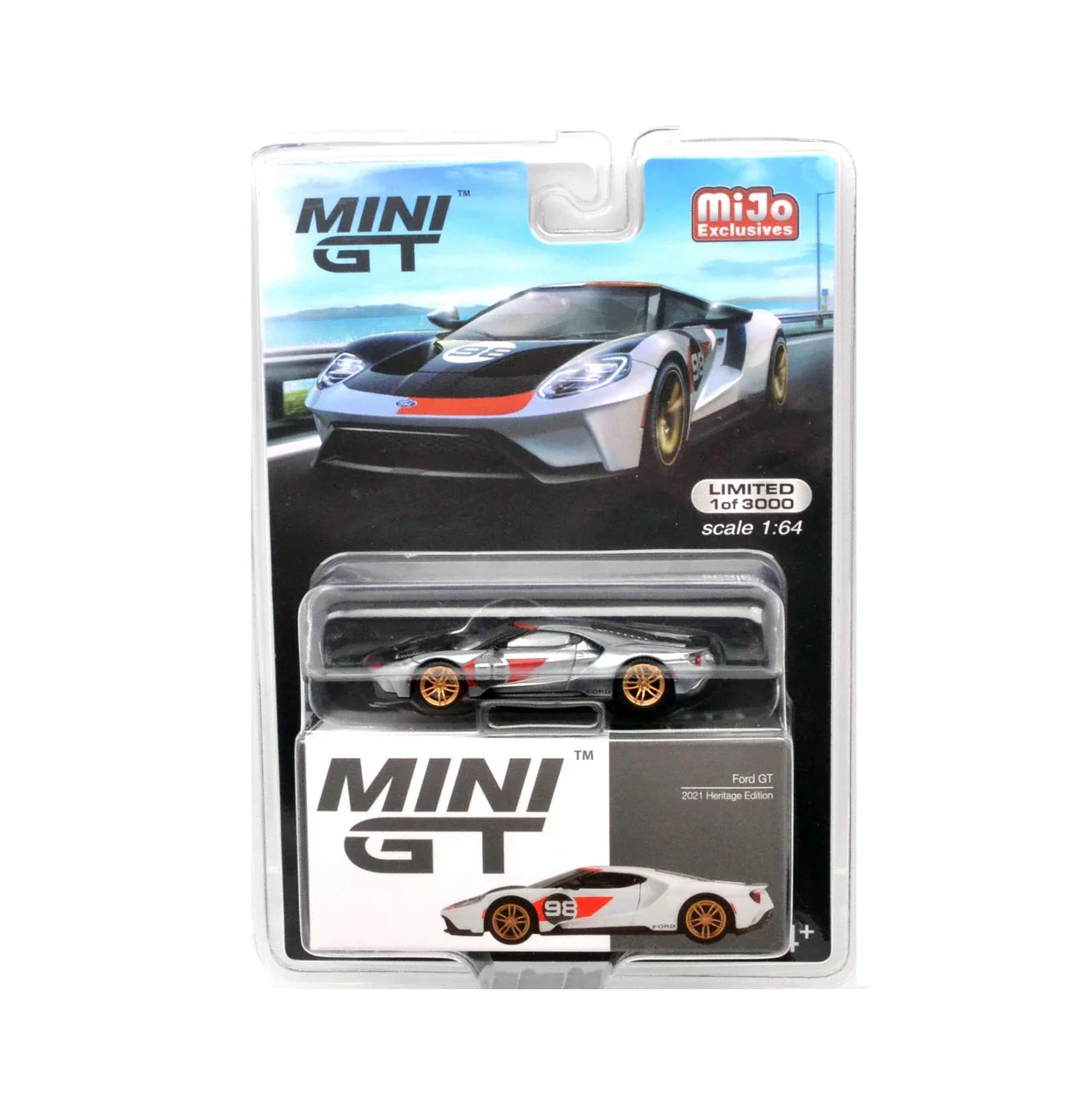 Mini GT - Ford GT 2021 Heritage Edition MiJo Exclusives - Scala 1/64 MGT00313-MJ