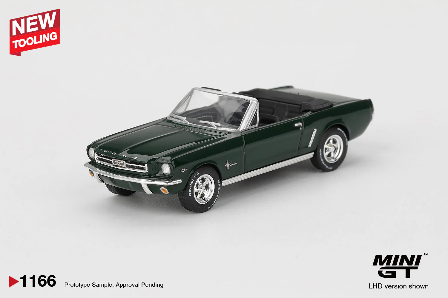 Mini GT - Ford Mustang Convertible 1964 Highland Green 1964 - Scala 1-64 MGT01166-L
