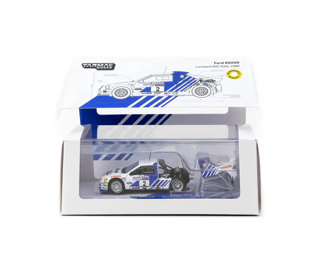 Tarmac Works - Ford RS200 Lombard RAC Rally 1986 #2 - HOBBY64+ - Scala 1/64 T64P-001-86RAC02 - Image 4