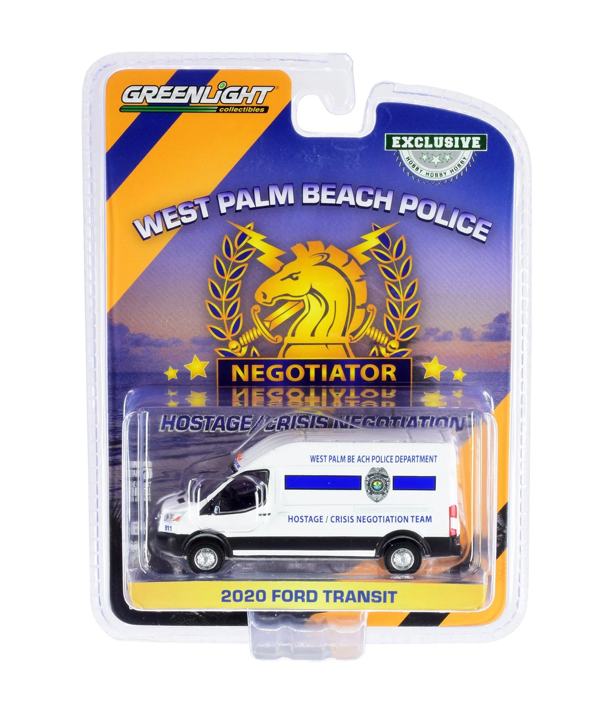 Greenlight - 2020 Ford Transit West Palm Beach Police Department - Hobby Exclusive - Scala 1/64