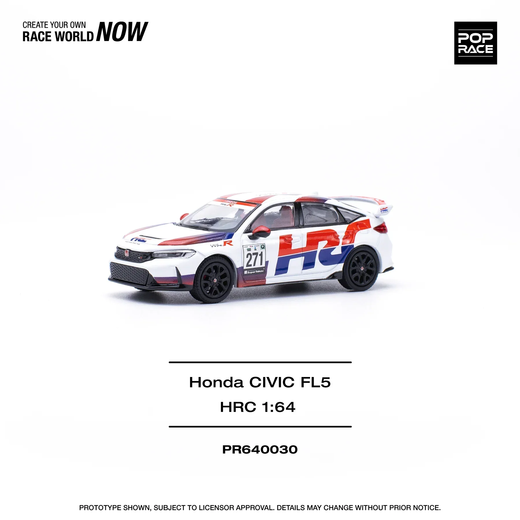 Pop Race - Honda Civic FL5 TYPE-R TCR - HRC - Scala 1/64 PR64-030