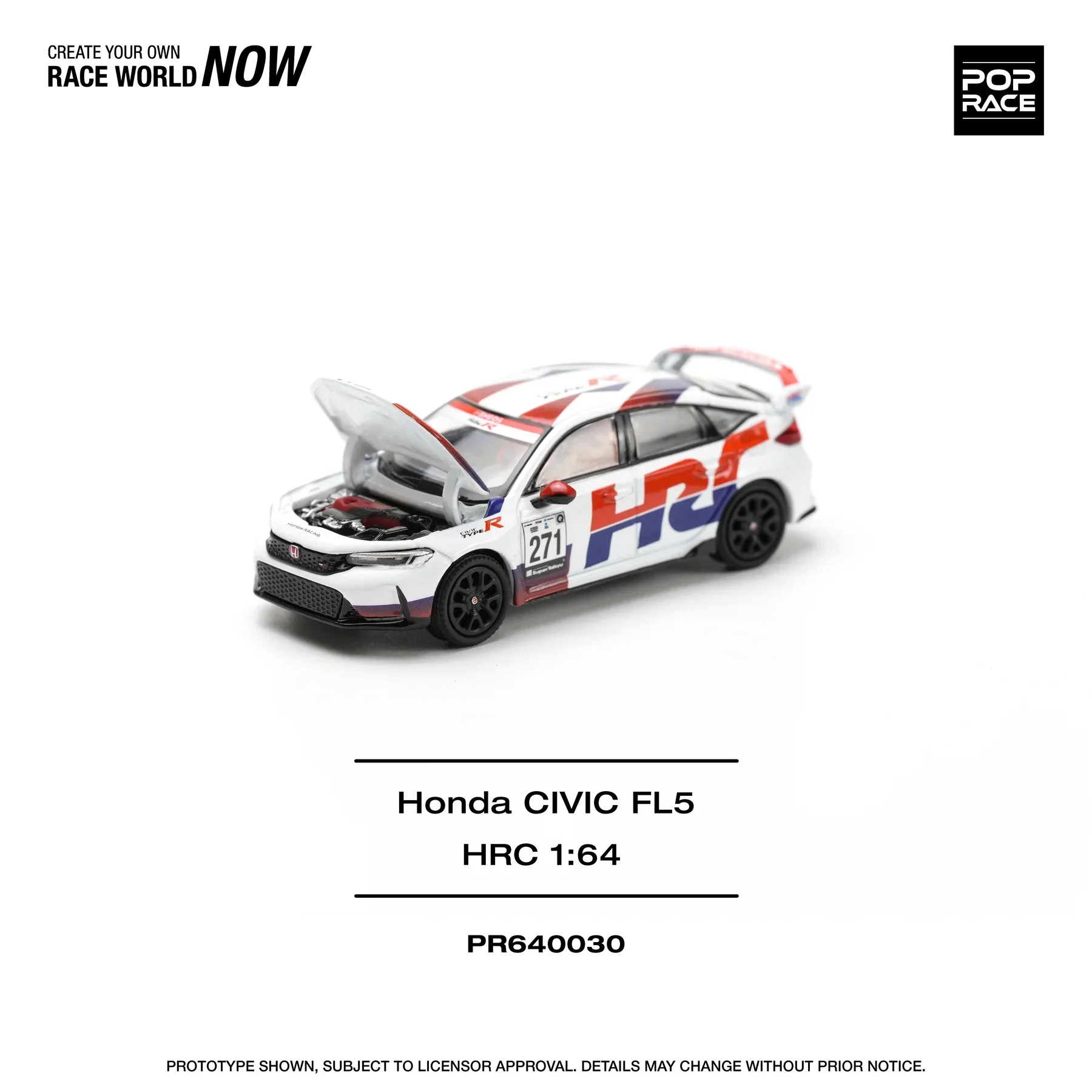 Pop Race - Honda Civic FL5 TYPE-R TCR - HRC - Scala 1/64 PR64-030 - Image 2