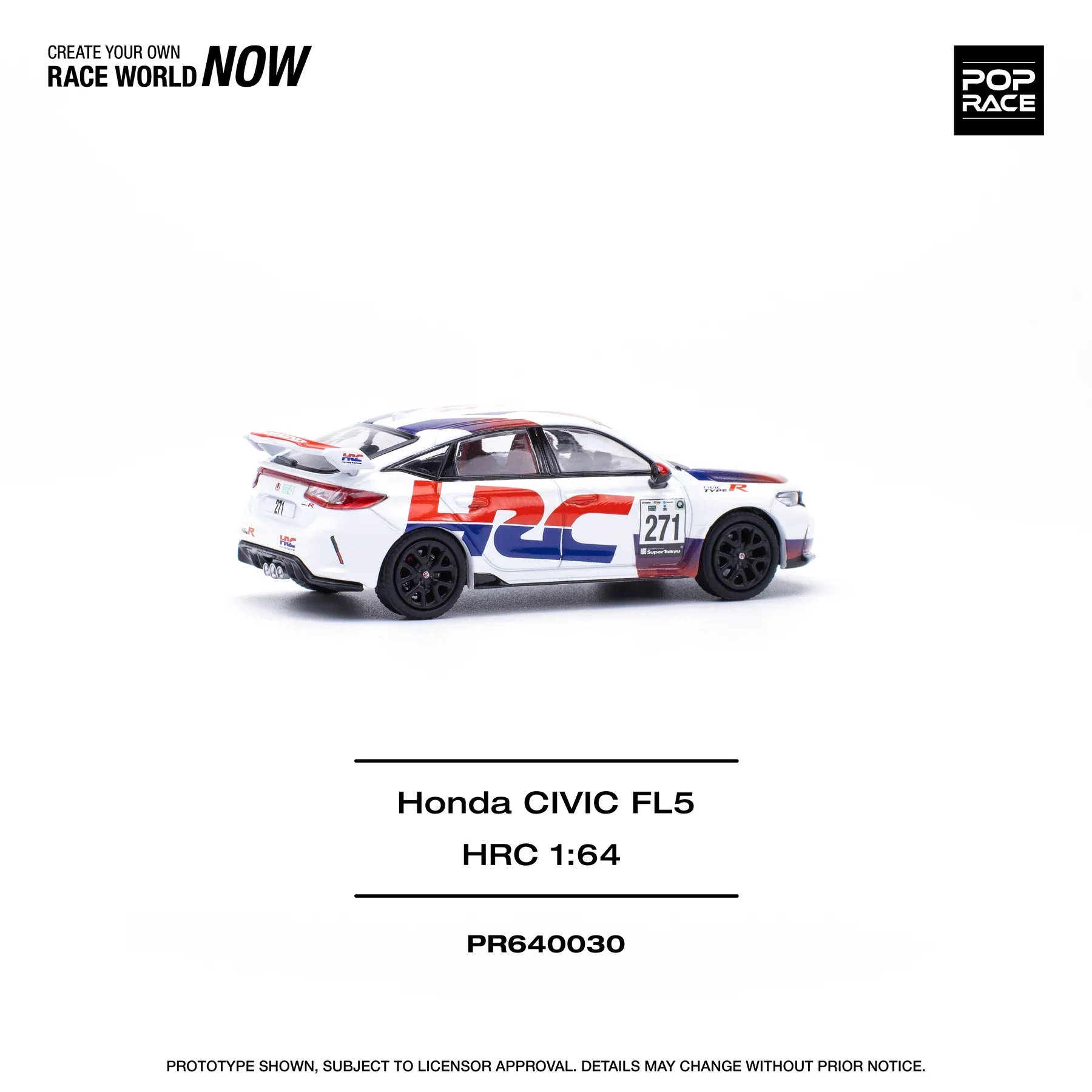 Pop Race - Honda Civic FL5 TYPE-R TCR - HRC - Scala 1/64 PR64-030 - Image 3