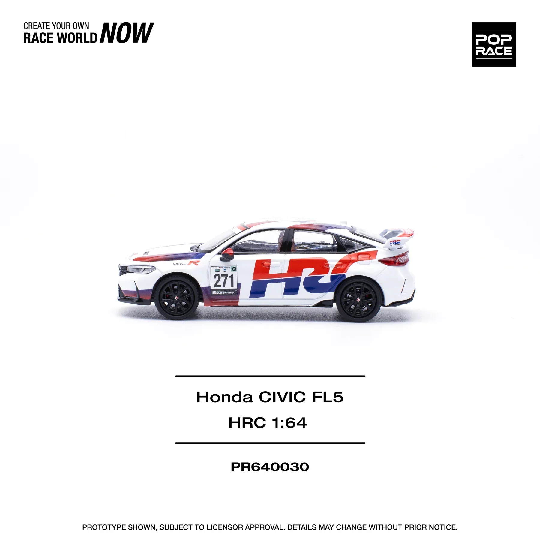 Pop Race - Honda Civic FL5 TYPE-R TCR - HRC - Scala 1/64 PR64-030 - Image 4