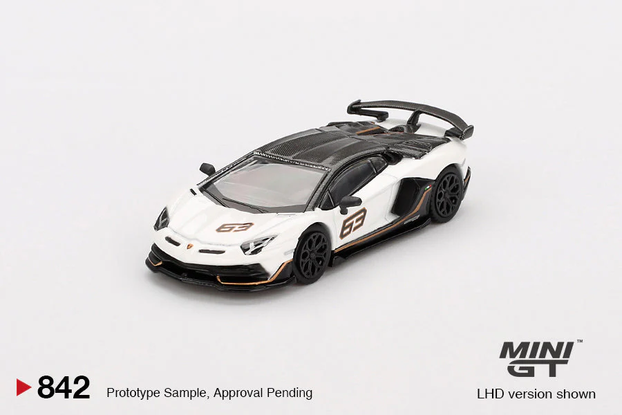 Mini GT - Lamborghini Aventador SVJ 63 Bianco Asopo - Scala 1/64 MGT00842-R