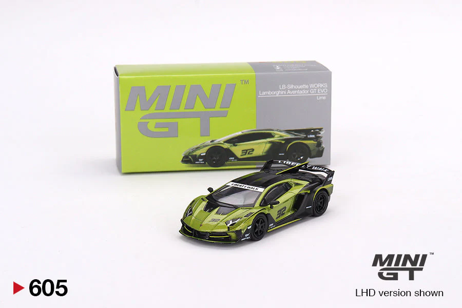 Mini GT - Lamborghini LB-Silhouette WORKS Aventador GT EVO Lime MiJo Exclusives - Scala 1/64  MGT00605-MJ LDH - Image 2