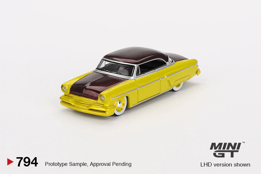 Mini GT - Lincoln Capri Hot Rod 1954 Lime Yellow LHD - Scala 1/64 MGT00794 - Image 3