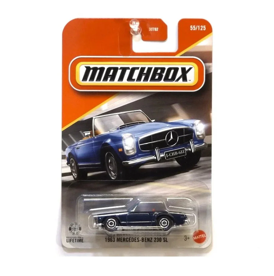 Matchbox - 1963 Mercedes-Benz 230 SL #55 Blue Long Card - Scala 1/64 Circa
