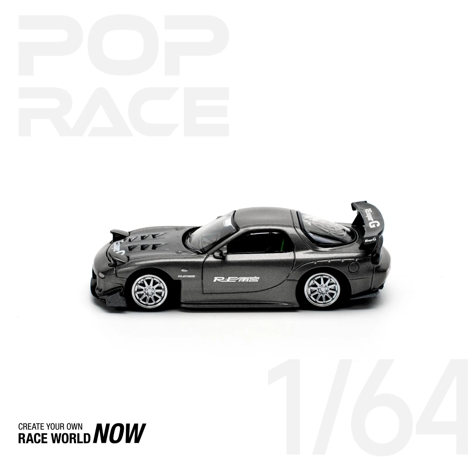 Pop Race - Mazda RX-7 (FD3S) RE-AMEMIYA Gun Metal - Scala 1/64 PR64-255 - Image 6