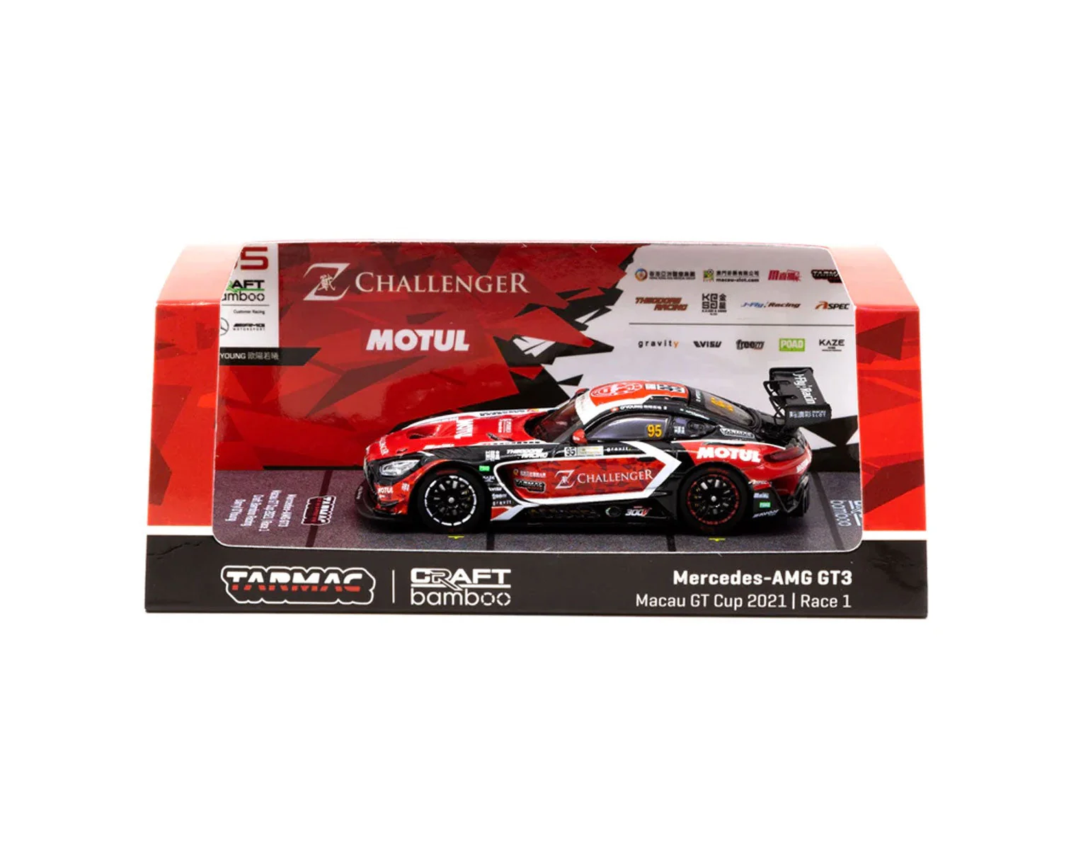 Tarmac Works - Mercedes-AMG GT3 Macau GT Cup 2021-Race 1 Craft-Bamboo Racing - HOBBY64 - Scala 1/64 T64-062-21MGP95A - Image 3