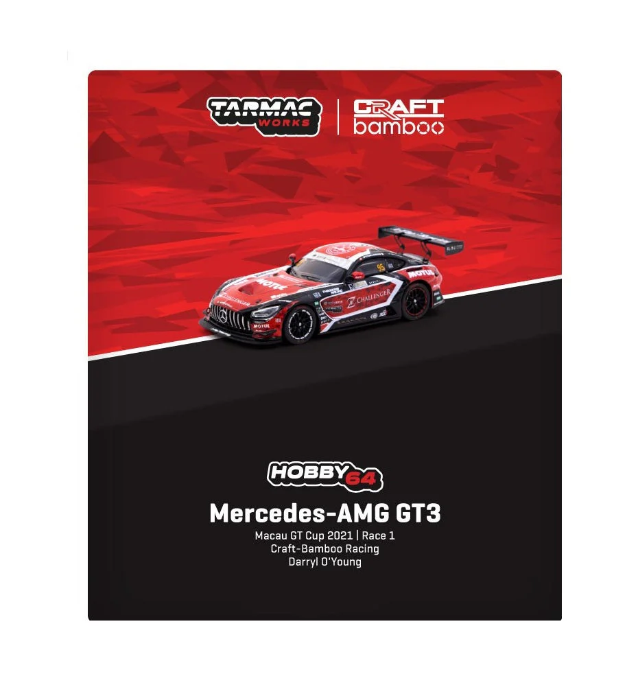 Tarmac Works - Mercedes-AMG GT3 Macau GT Cup 2021-Race 1 Craft-Bamboo Racing - HOBBY64 - Scala 1/64 T64-062-21MGP95A - Image 4
