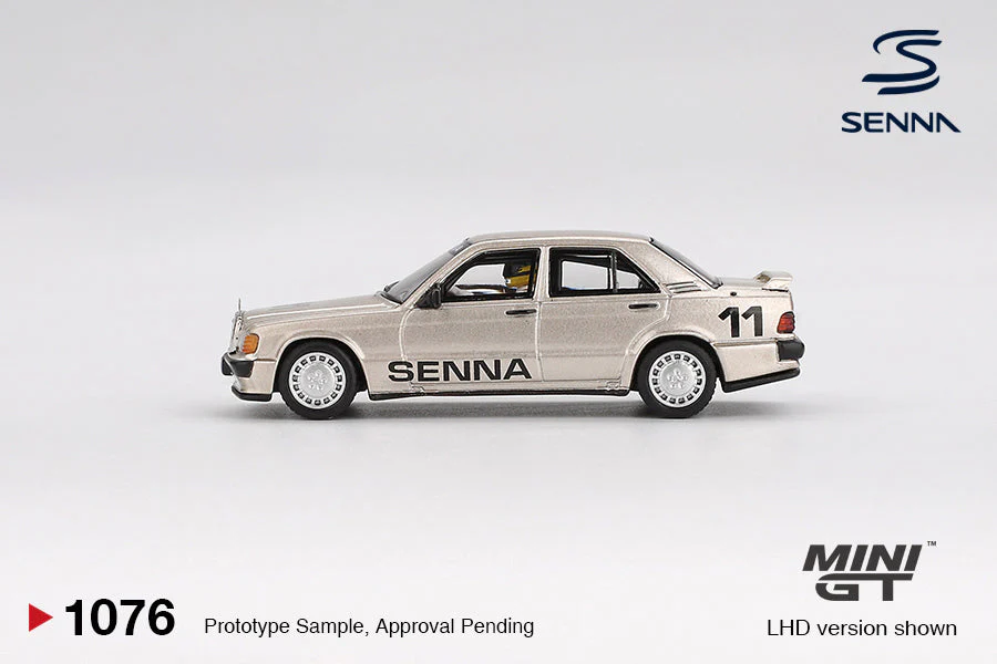 Mercedes-Benz 190 E 2.3-16 #11 Ayrton Senna 1984 Nürburgring Race of Champions with Figure - Mini GT - Scala 1/64 MGT01076-BL Blister Packaging - Image 4