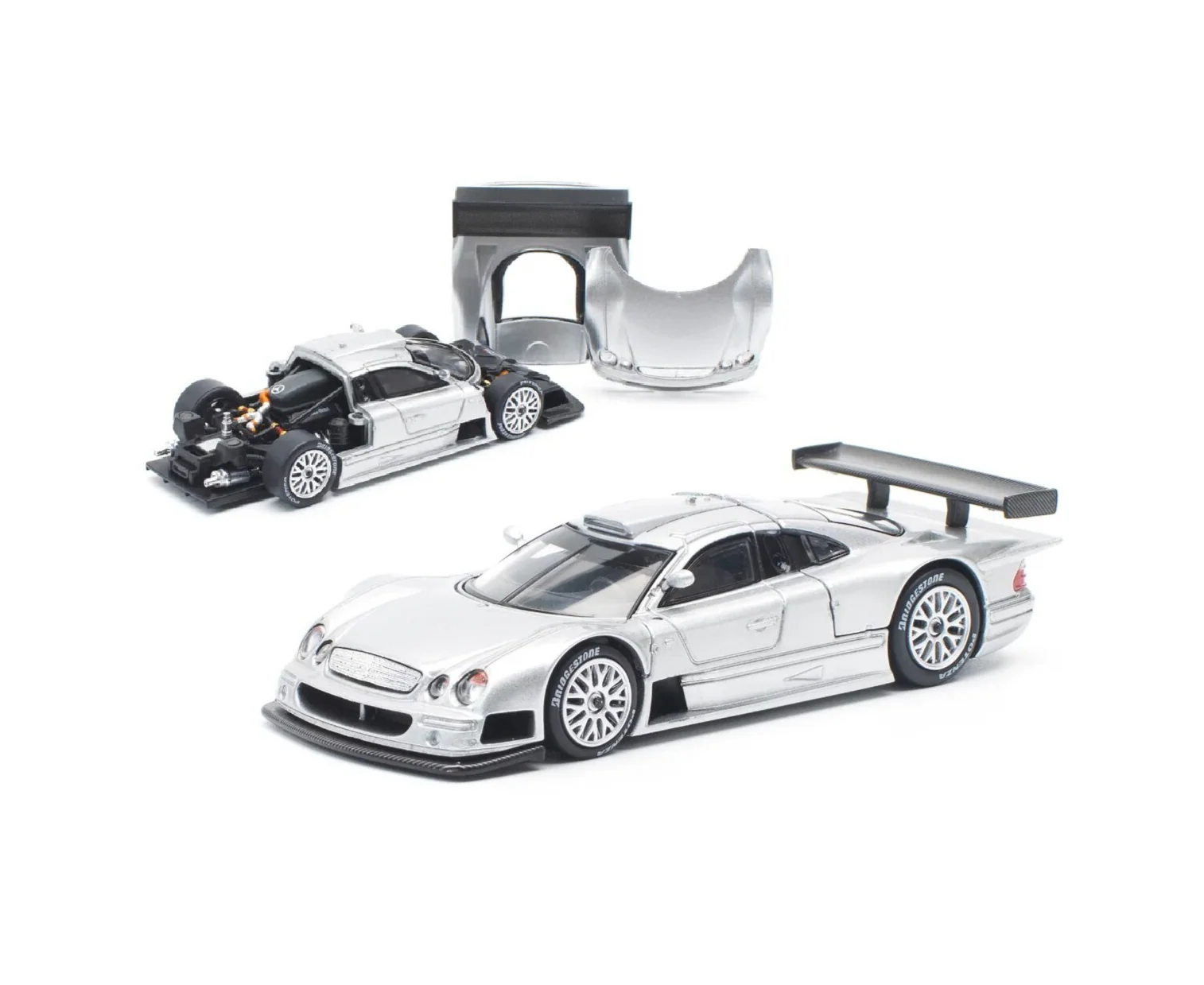 Pop Race - Mercedes-Benz CLK AMG GTR (Silver) Street Version - Pop Race - Scala 1/64 PR64-158 - Image 5