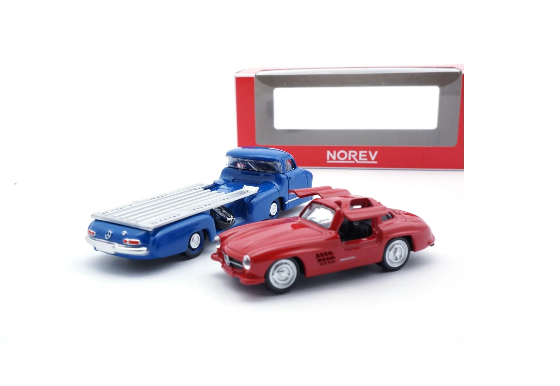 Norev - Mercedes-Benz Renntransporter + Mercedes-Benz SL 1955 - Scala 1/64 Circa - Image 3