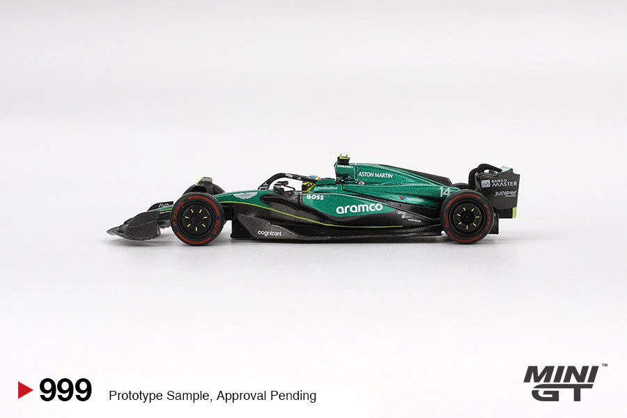 Mini GT - Aston Martin AMR24 #14 Fernando Alonso F1 Bahrain GP 2024 - Scala 1/64 MGT00999-L - Image 3