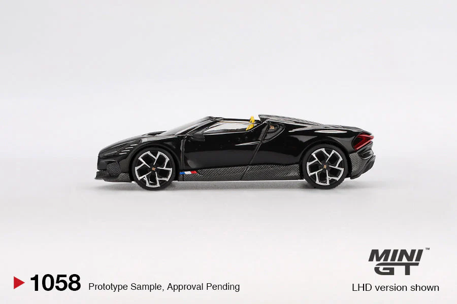 Mini Gt - Bugatti W16 Mistral Black 2024 - Scala 1/64 MGT01058-L - Image 3
