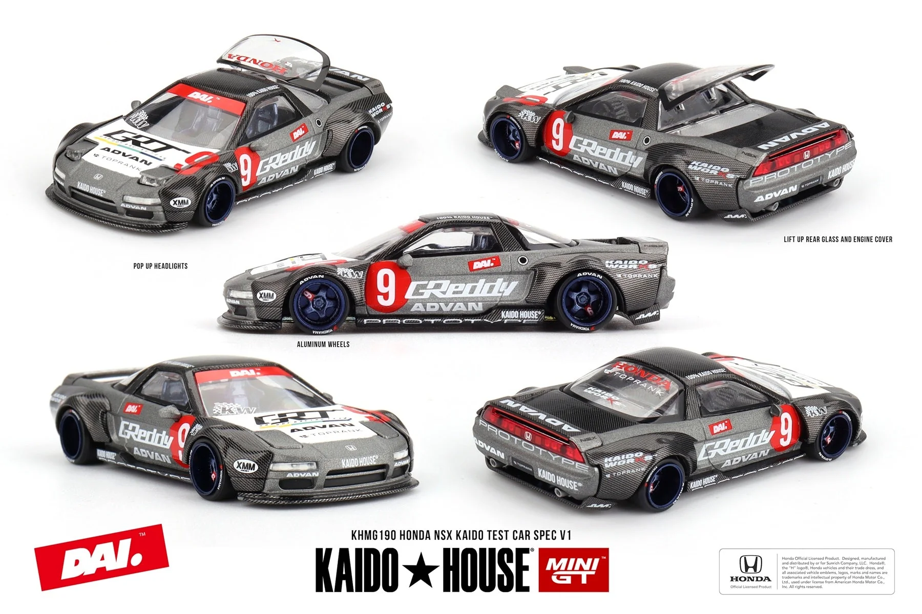 Mini GT Kaido House - Honda NSX Kaido Test Car Spec V1 - Scala 1/64 KHMG190