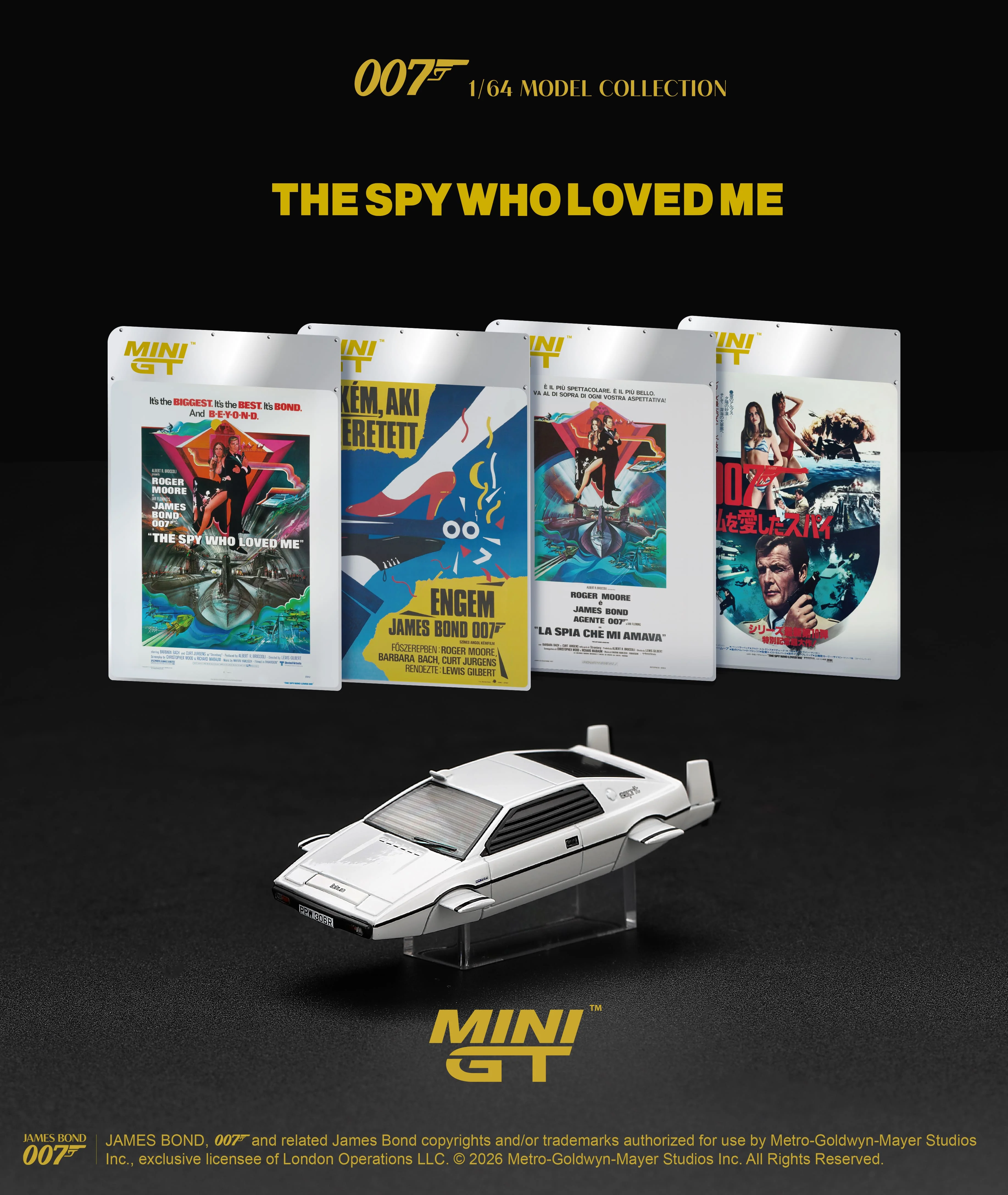 [PRE-ORDER] Mini GT - Lotus Esprit S1 Submarine The Spy Who Loved Me James Bond 007 movie 1977 - Scala 1/64 MGT00920-007I Italian Blister