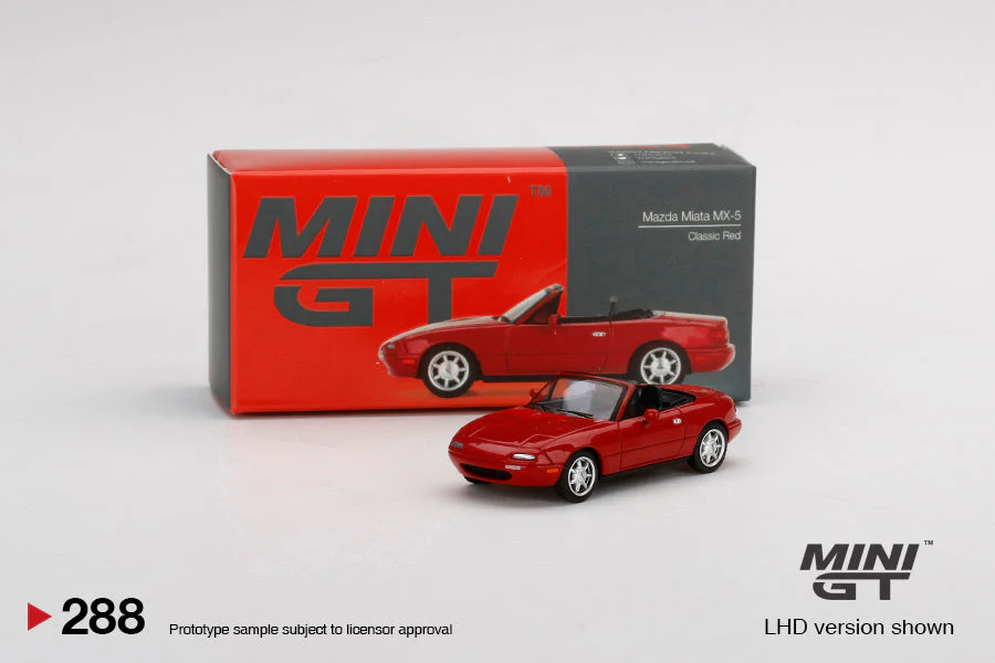 Mini GT - Mazda Miata MX-5 (NA) Classic Red LHD - Scala 1/64 MGT00288-L - Image 2