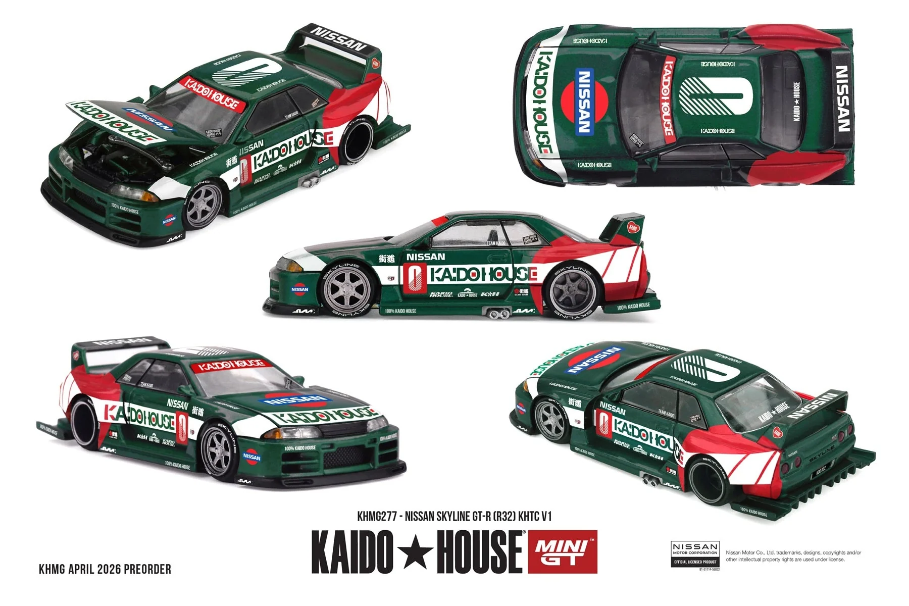[PRE-ORDER] Mini GT - Nissan Skyline GT-R (R32) KHTC V1 1989 - Kaido House - Scala 1/64 KHMG277