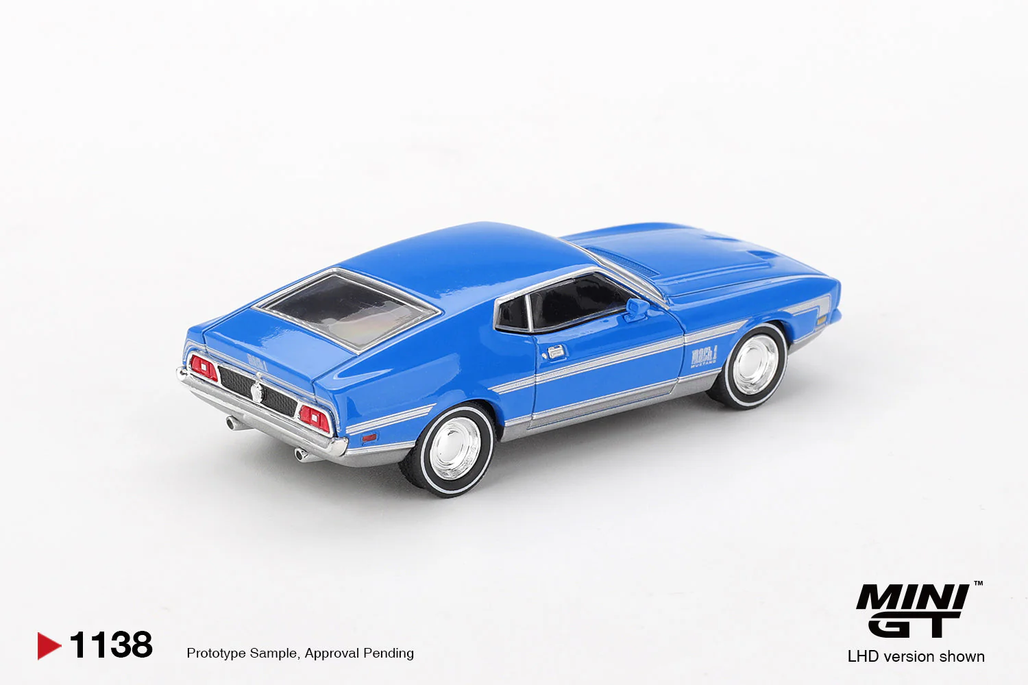 - Mini GT - Ford Mustang Mach 1 Grabber Blue 1971 - Scala 1-64 MGT01138-L - Image 2