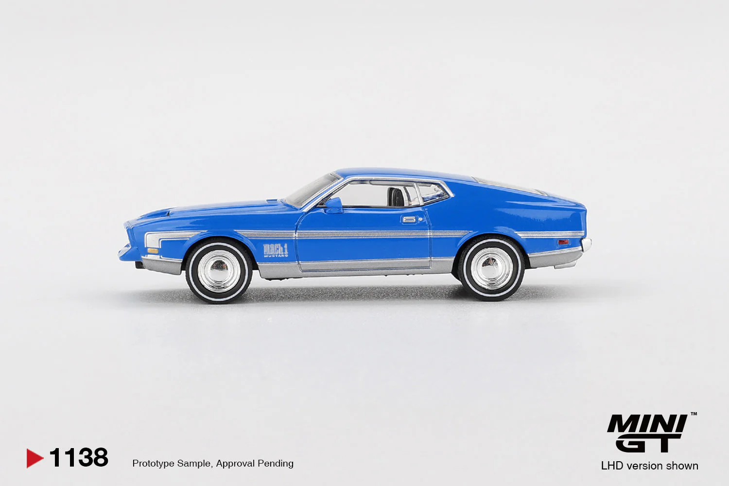 - Mini GT - Ford Mustang Mach 1 Grabber Blue 1971 - Scala 1-64 MGT01138-L - Image 3